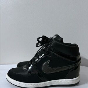 Nike Force Dunk Sky Hi Black Hidden Wedge Heel Women’s Size 8